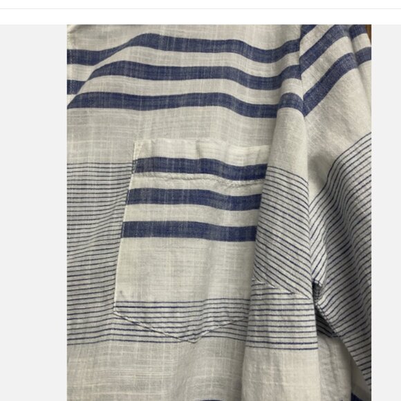 Westport Women’s Button-Up Shirt – Striped Cotton Lightweight Top Plus Size 1X - Picture 4 of 8